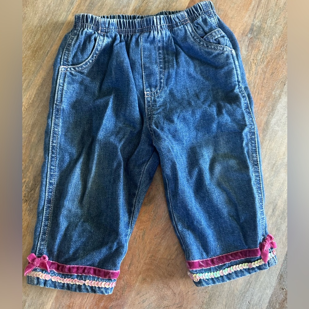 The Children's Place Blue Jeans with Pink Trim
